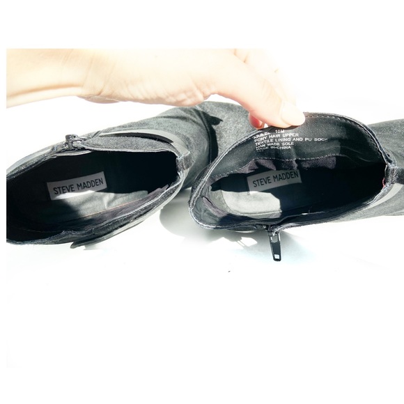 Steve Madden Black Pony Hair Ankle Boots size 10 - Picture 6 of 7